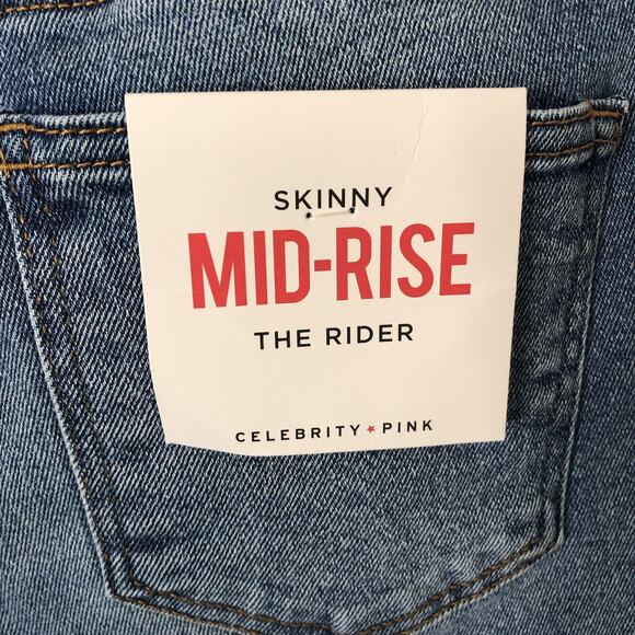 Celebrity Pink NWT Women's Skinny Mid-Rise The Rider Distressed Jeans Size 5/27 - Picture 10 of 13